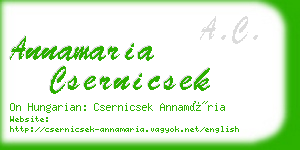 annamaria csernicsek business card